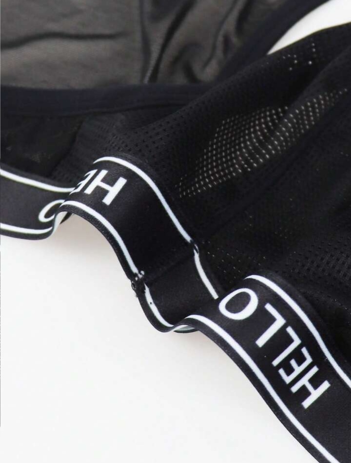 Men's Letter Pattern Cutout Briefs Jockstrap Underwear